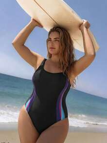 Swim Nautrix 大码连体泳衣，欧美竞技泳装 - 彩色 - 查看 4