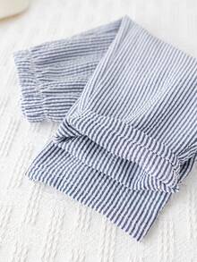 SHEIN Bộ đồ hè cho bé trai gồm áo sơ mi và quần kẻ sọc, trang phục kẻ sọc, bộ đồ hè cho bé trai. - Nhiều màu - Xem 8