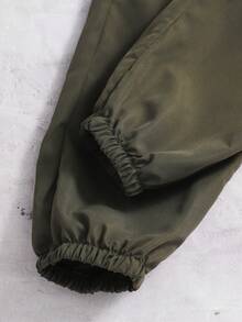 2件套/套 青少年男童夏季新款小熊图案圆领短袖T恤和梭织休闲裤套装 - 軍綠色 - 查看 4