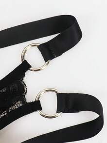 Men's Solid Color Cutout Sexy Thong Underwear - Black - View 5