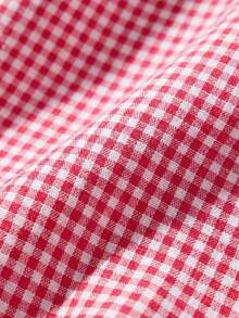 Cozy Pixies 女婴草莓图案撞色领无袖腰身连衣裙 - 紅色 - 查看 8