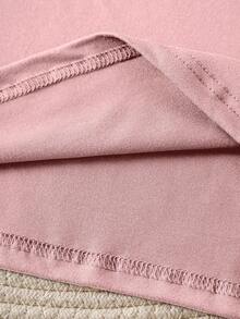Plus Size Women's V-Neck Casual Sports Tee, Summer New Design, Pink Color - Black - View 5