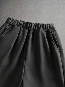 Coolqubz 1 buah Celana Pendek Rajut Kasual untuk Remaja Laki-laki, Kain Nyaman, Desain Slim Fit, Cocok untuk Berbagai Acara, Koleksi Baru Musim Semi/Panas - Dark Grey - View 4