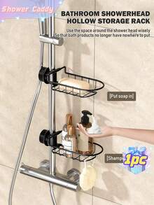 Rustproof Bathroom Shower Soap Dish Rack, Wall Mounted Storage Shelf For Faucet, Bath Sponge Shampoo Soap Organizer Holder For Bathroom And Kitchen - Multicolor - View 1