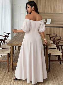 Weeklong Plus Size Women's Spring/Summer Strapless Waist-Cinched A-Line Dress With Exquisite Floral Placement Print, Elegant - Multicolor - View 2