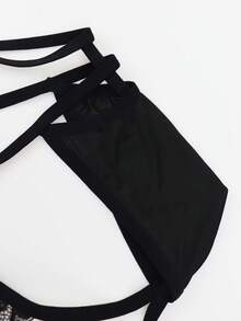 SHEIN DrisQ Quần lót ren khoét lỗ màu trơn gợi cảm cho nam - màu đen - Xem 7