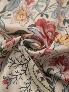 Linhara Ditsy Floral Loose Short Sleeve Shirt, Retro Soft Style - Multicolor - View 3