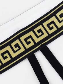 SHEIN 男士撞色腰带性感内裤 - 黑色 - 查看 3