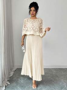 Elenzga Women's Dress For Wedding, Birthday Party, And Other Occasions, Suitable For Autumn - Apricot - View 6