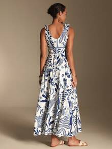 Swim Oasis Women's Retro Printed Dress - Blue - View 2