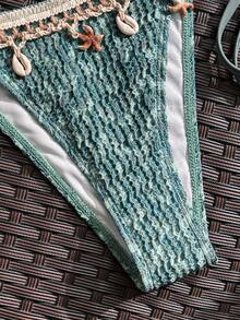 Swim Vcay Bộ đồ bơi 2 mảnh dành cho nữ, mẫu mới Xuân/Hè 2026, kiểu dáng thanh lịch, thoải mái, thích hợp cho kỳ nghỉ biển. - Màu xanh lá cây đậm - Xem 5