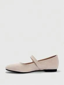 CUCCOO BIZCHIC Women Shoes Fashionable Women's Flat Shoes Comfortable Casual Versatile Holiday Dating Elegant Wear Metal Buckle Belt Design, College Style Wear, Commuting Daily, Dating Out Of The Street, Sweet Cool Style Women's Shoes - Apricot - View 4