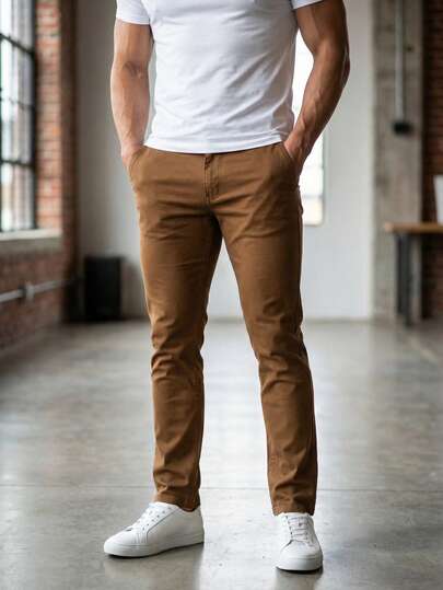 Pantalon de caballero corte skinny de gabardina stretch afelpada suave y termico | Pantalon casual para hombre estilo chino ajustado con elasticidad premium | Pantalon de vestir moderno para invierno calido y comodo tallas 28 30 32 34 36 38 | Ropa de hombre versatil con bolsillos funcionales diseño de alta calidad mas de 5 colores disponibles | Pantalon de algodon elastico resistente para oficina o uso diario combinable con camisas y playeras acabado elegante