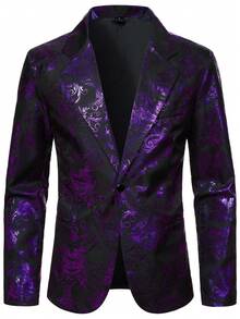 Calvornis Men's Suit Blazer, Fashionable & Stylish, Essential For Daily And Party Wear, Recommended For Trendsetters, Formal, Ceremony - Purple - View 4