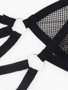 SHEIN DrisQ Men's Sheer Fishnet Sexy Thong Underwear Jockstrap Breathable - Black - View 7