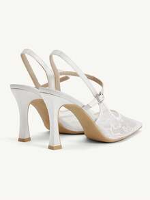 CUCCOO CHICEST 女士尖头细高跟鞋 婚礼宴会派对优雅 - 白色 - 查看 5