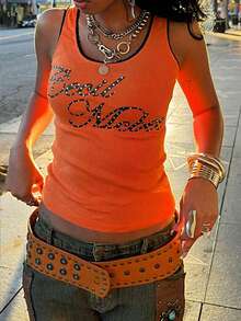 Women's Casual Letter Print Tank Top, Summer - Orange - View 1