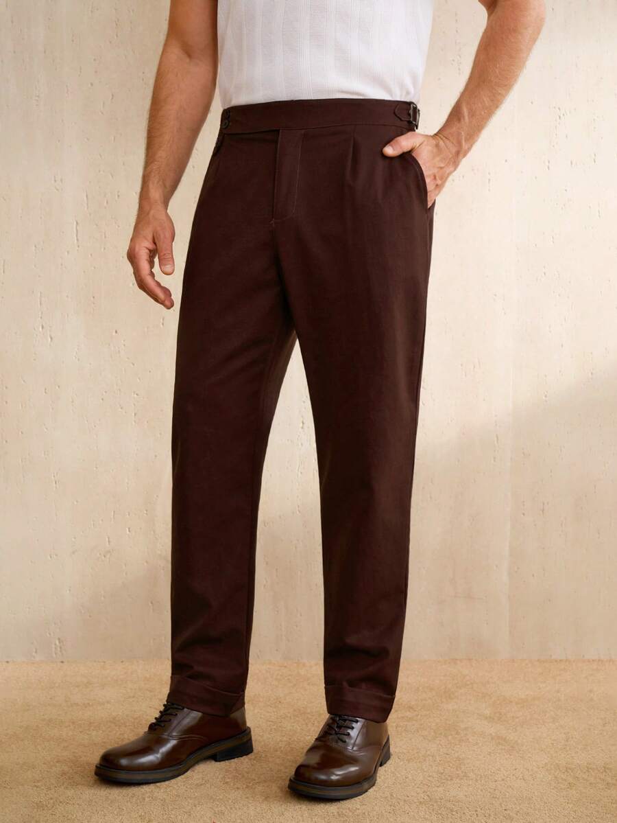 Manfinity CityGents Quần tây công sở nam màu nâu, kiểu dáng thường ngày, thích hợp đi làm. - màu nâu - Xem 1