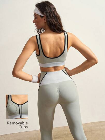 VARSIVA 女士露脐背心和高腰紧身裤运动套装