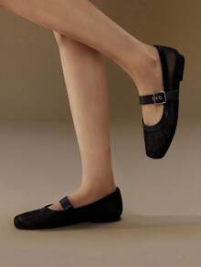 Styleloop Women's Hollow Design Buckle Flat Fashion Loafers - Black - View 7