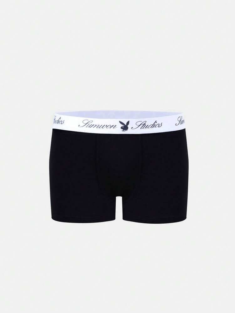 PLAYBOY X SUMWON 2 Pack Black Trunk With Colorful Bunny Print