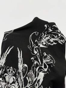 StreetHx Y2K Goth Punk Sexy Music Festival Casual Date Street Graphic Print Ruffle Hem 2 In 1 Strapless Mini Dress, Suitable For Spring, Summer, Autumn - Black - View 6