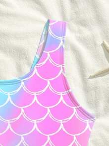 Áo tắm liền thân họa tiết vảy cá nhuộm màu tie-dye dành cho bé gái tuổi teen, thích hợp cho bơi lội, kỳ nghỉ hè và đi biển. - Nhiều màu - Xem 4