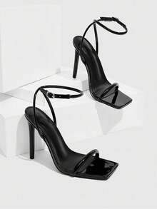 Simple High Heel Sandals For Women - Black - View 2
