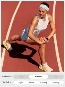 GLOWMODE 4" VitalSwift Chase Every Mile High-Rise Anti-Roll Tummy Control Lightweight Quick-Dry Odor Control Built-In Briefs Running Shorts Training Tennis Jogging Running Workout Gym Wear - Baby Blue - View 10