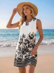 Sylviya 女士休闲印花度假连衣裙 休闲沙滩裙 夏威夷风情连衣裙 女士夏季休闲连衣裙 休闲吊带裙 棕榈树印花连衣裙 女士夏季连衣裙 女士夏季套装 女士休闲连衣裙 女士夏季沙滩套装 女士休闲夏季连衣裙 女士热带印花连衣裙 女士无袖夏季连衣裙 - 黑色 - 查看 4