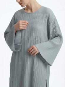 Veilorie Conservative Casual Abaya & Skirt Set For Women - Green - View 6