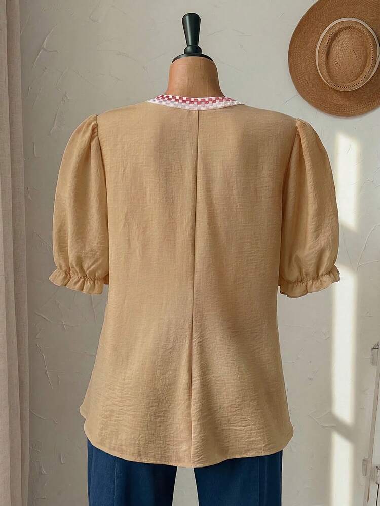 Plus Size Floral Embroidered Casual Vacation Shirt Women's Tops And Blouses Beautiful Tops For Women Women's Shirts For Summer Summer Dress Summer Outfits For Women Spring Clothing Spring Outfit Beach Outfits For Women Vacation Outfits Women Summer Holiday Outfits Country Style For Women Summer Tops