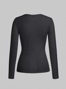 TaskEZ Solid Color Fitted Long Sleeve Scrub Uniform Top - Multicolor - View 8