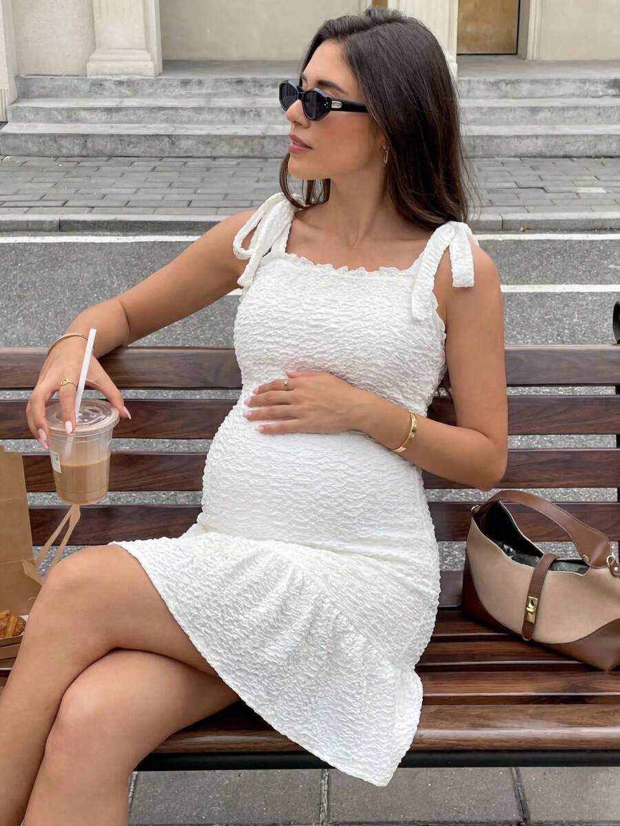 MaterniWear 夏季孕妇装 工作服 孕妇工作套装 孕妇工作连衣裙 白色优雅孕妇连衣裙，系带肩带，喇叭形弹力上身。孕妇休闲提花针织连衣裙，复古风格白色孕妇连衣裙 白色迎婴派对连衣裙 孕妇连衣裙 夏季孕妇荷叶边连衣裙 孕妇套装 夏季哺乳连衣裙 白色孕妇连衣裙 白色荷叶边连衣裙 白色镂空连衣裙 白色钩针连衣裙 孕妇连衣裙 夏季孕妇连衣裙 孕妇写真连衣裙 孕妇可爱套装 迎婴派对连衣裙 孕妇连衣裙 孕妇写真套装 孕妇装 女士连衣裙 Zanzea 女士连衣裙 Wow 连衣裙 女士夏季连衣裙 女士连衣裙 女士夏季套装 迎婴派对连衣裙 孕妇派对连衣裙 夏季孕妇装 - 白色 - 查看 1