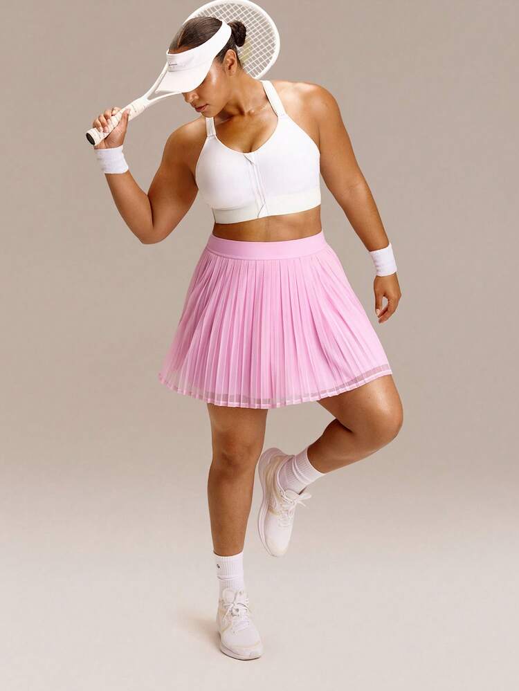 FeatherFit™-Air Big Serves Lightweight Quick-Dry Double-Layered Built-In Shorts Pleated Mesh Mini Tennis Skirt Light Support Low Impact Tennis Golf Pickleball Daily Casual Wear