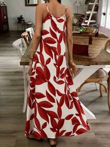 EMERY ROSE Women's Vacation Plant Print Casual Sleeveless Dress - Multicolor - View 2