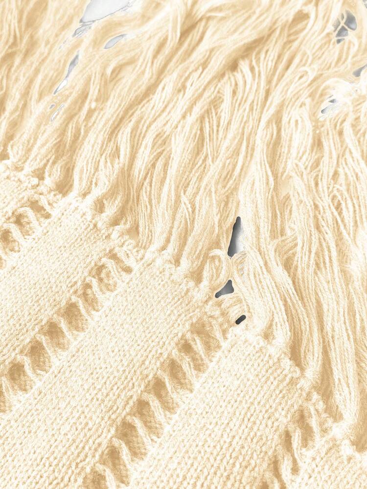 Maweii Plus Size Women's Sweater Dress,Multicolored, Yellow, Orange, Purple, Sleeveless, Round Neck, Tassels, Cutout, Slimming And Sexy, Women's Knitted Dress, Women's Outwear, Spring, Summer, Vacation Stripe Dress Fringe Dress Colorful Dress Knit Dress - Multicolor - View 7