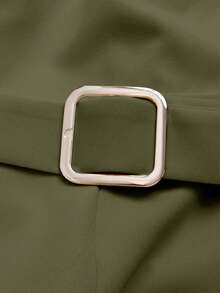 Pariaura 女士优雅法式圆领收腰连体裤，冬季收腰显瘦休闲装 - 軍綠色 - 查看 4