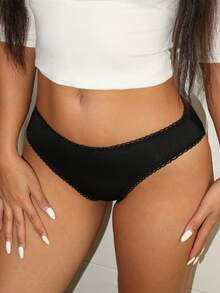 3pcs/Pack Stretchy Lace Trim Casual Everyday Women Panties - Multicolor - View 4