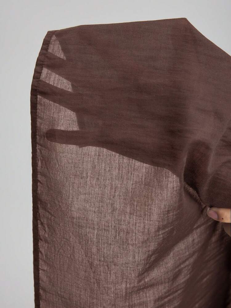 2026SS Women's Round Neck Sleeveless Semi-Sheer Blouse With Side Button, Long Casual Top For Urban Commute, Business, Leisure, Elegant Attire For Ladies, Suitable For Wedding Guest, Party, Holiday, Beach, Office Wear