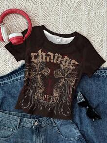 3件套少女休闲百搭圆领短袖T恤，适合夏季穿着 - 彩色 - 查看 4