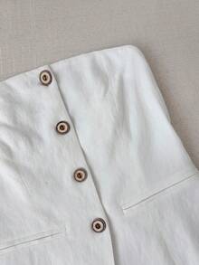 Resyla New Bandeau Waist Vest Suit, Retro Casual Fashionable Top For Women - White - View 4