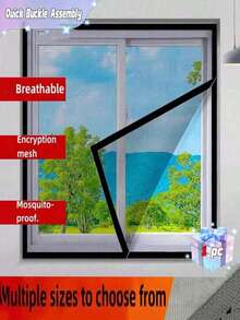 Mosquito Proof Window Screen,Reusable Window Screen, Premium Mesh, Mosquito And Insect Protection, Ventilation, And Dust Prevention, Easy To Instal - Grey - View 1