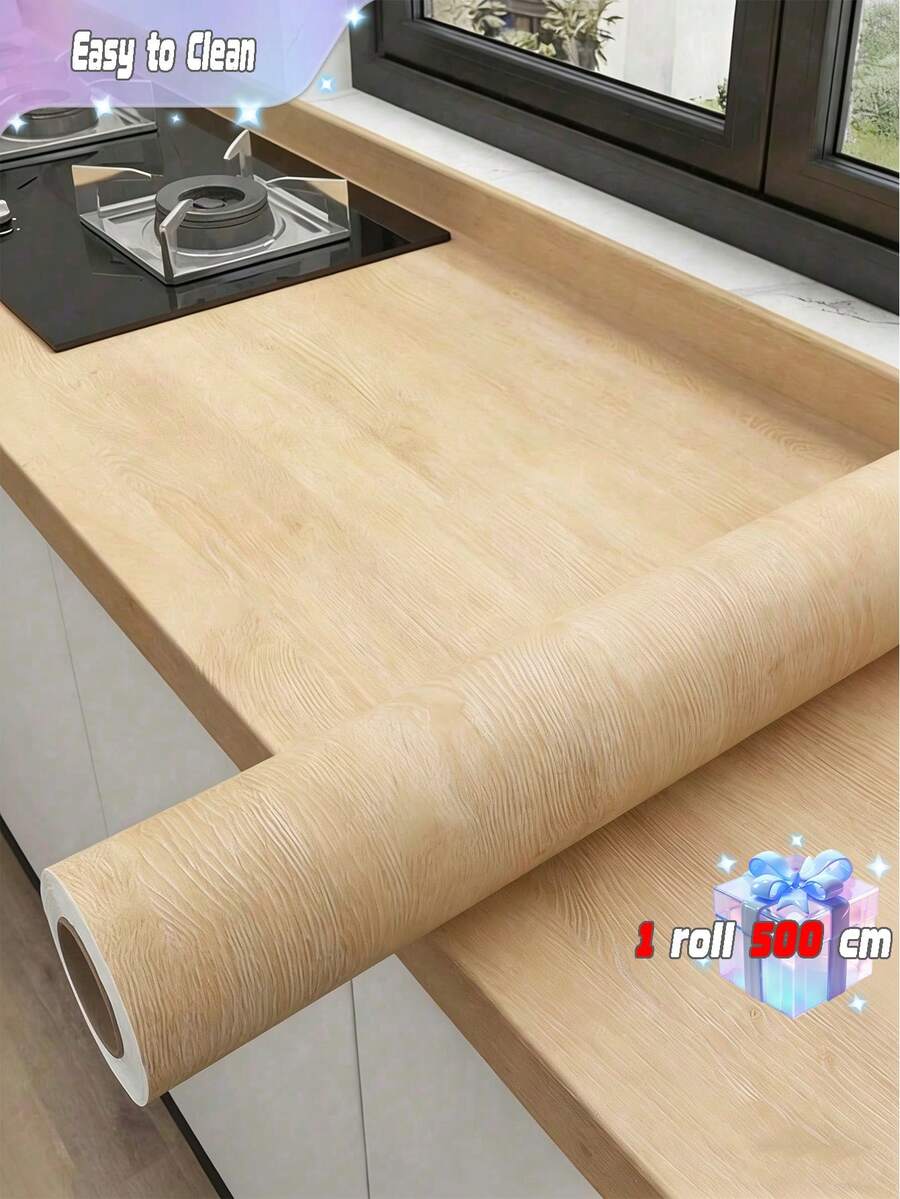 1 Cuộn Giấy dán tường gỗ sồi 80*500cm Bóc và dán Giấy dán tường gỗ dày cho mặt bàn, bàn bếp, tủ bếp, giấy dán tường Bóc và dán cho mặt bàn, giấy dán tường Vinyl chống thấm nước, giấy dán tường gỗ, giấy dán tường gỗ, giấy dán tường mặt bàn, giấy dán tường nhà bếp, bàn trang điểm, tấm gỗ dán, giấy dán tường mặt bàn - gừng - Xem 1