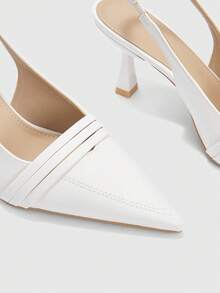 CUCCOO BIZCHIC Women's Pointed Toe Pumps, Versatile High Heels For Commuting And Daily Wear - White - View 5