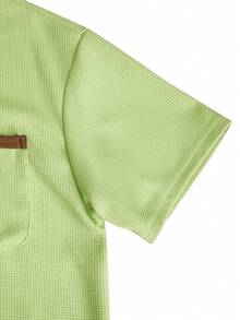 Manfinity Homme Men's Casual Versatile Round Neck Short Sleeve T-Shirt For Daily Wear - Green - View 3