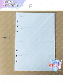 A5 45 Sheets Refill Papers,6 Holes Binder Notebook Inner Paper,Weekly/Monthly/Blank Planner Journal Notebook Parts - White - View 2