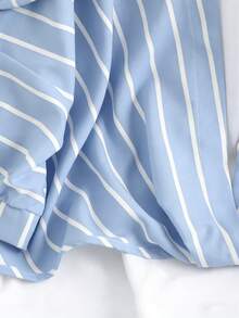 GlowEve 条纹仿两件式衬衫女式度假套装 - 藍色 - 查看 4