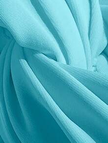 Swim Basics Solid Color Twist Front Bandeau Swimwear Top - Baby Blue - View 6