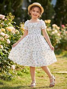 Vestido de niña fresco - Blanco - Ver 1